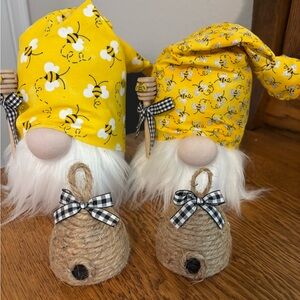 Yellow Bumble Bee Gnome Decor Set